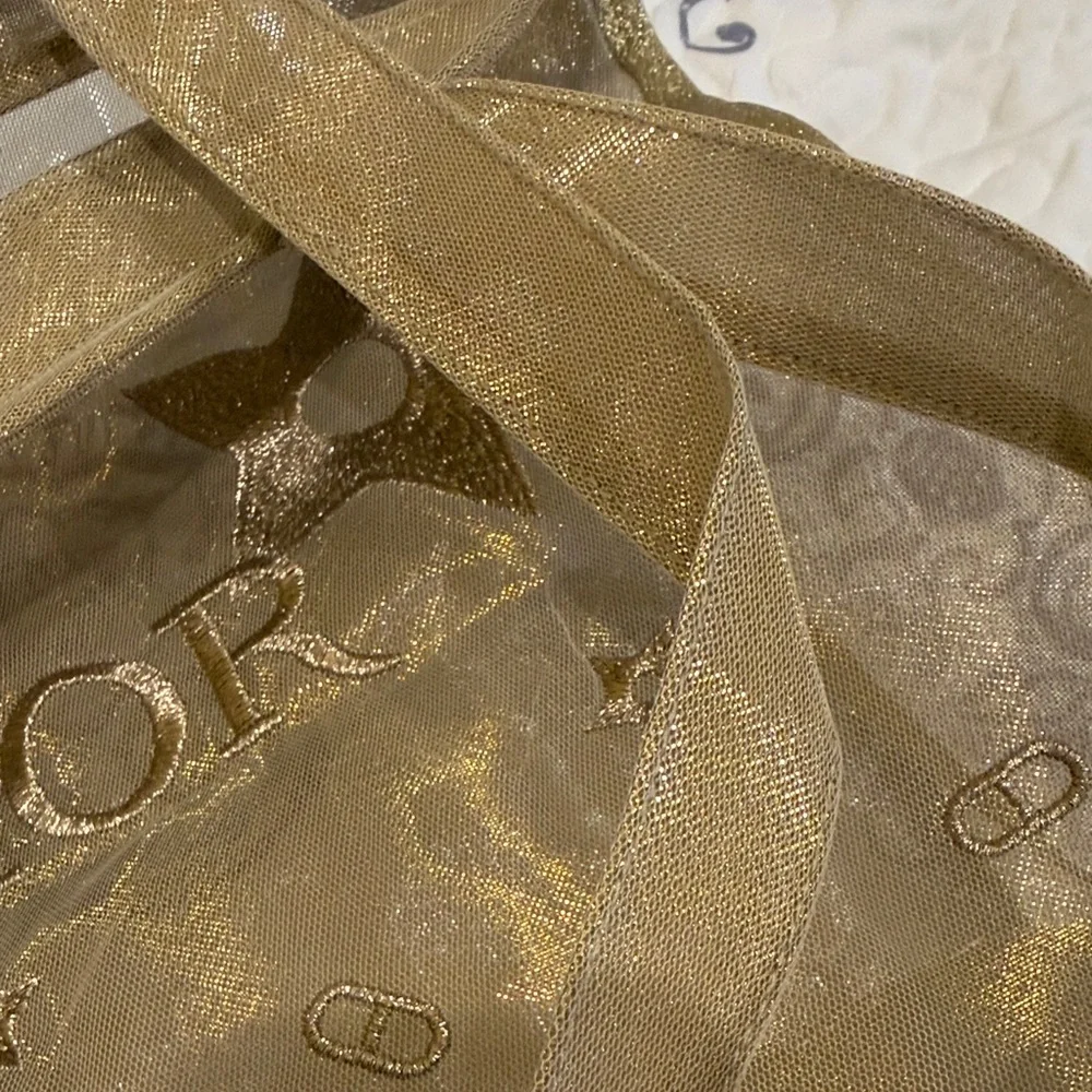 Dior Metallic Gold Star Mesh Tote - Picture 4 of 13